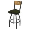 Holland Bar Stool Co. 30" Swivel Counter Stool, Bronze Finish, Med Back, Canter Pine Seat