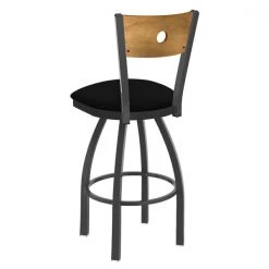 Holland Bar Stool Co. 25" Swivel Counter Stool, Pewter Finish, Med Back, Black Vinyl Seat -Kitchen & Dining Furniture Sales Store Holland20Bar20Stool20Co 830PWMedMplBBlkVinyl 2