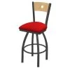 Holland Bar Stool Co. 30" Swivel Counter Stool, Bronze Finish, Nat Back, Canter Red Seat -Kitchen & Dining Furniture Sales Store Holland20Bar20Stool20Co 830PWNatMplB011