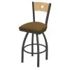 Holland Bar Stool Co. 30" Swivel Counter Stool, Bronze Finish, Nat Back, Canter Saddle Seat