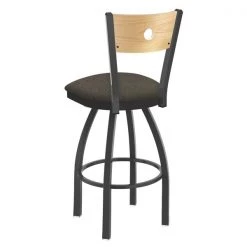 Holland Bar Stool Co. 25" Swivel Counter Stool, Pewter Finish, Nat Back, Graph Chalice Seat -Kitchen & Dining Furniture Sales Store Holland20Bar20Stool20Co 830PWNatMplB019 2