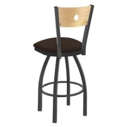 Holland Bar Stool Co. 25" Swivel Counter Stool, Pewter Finish, Nat Back, Rein Coffee Seat -Kitchen & Dining Furniture Sales Store Holland20Bar20Stool20Co 830PWNatMplB025 2