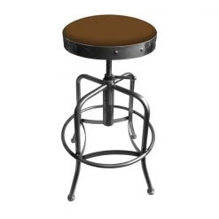 Holland Bar Stool Co. Adjustable Stool, Clear Coat Finish, Canter Thatch Seat