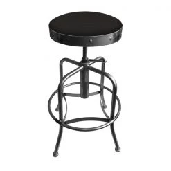 Holland Bar Stool Co. Adjustable Stool, Clear Coat Finish, Canter Espresso Seat
