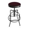 Holland Bar Stool Co. Adjustable Stool, Clear Coat Finish, Canter Bordeaux Seat