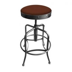 Holland Bar Stool Co. Adjustable Stool, Clear Coat Finish, Rein Adobe Seat