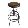 Holland Bar Stool Co. Adjustable Stool, Clear Coat Finish, Rein Thatch Seat