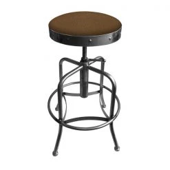 Holland Bar Stool Co. Adjustable Stool, Clear Coat Finish, Rein Thatch Seat