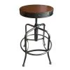 Holland Bar Stool Co. Adjustable Stool, Clear Coat Finish, Med Distressed Hardwood Seat
