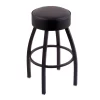 Holland Bar Stool Co. 25" Counter Stool, Black Wrinkle, Black Vinyl Seat, 360 Swivel