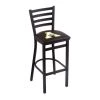 Holland Bar Stool Co. 30" Blk Wrinkle Appalachian State Stationary Bar Stool, Ladder Back -Kitchen & Dining Furniture Sales Store Holland20Bar20Stool20Co L004AppStU