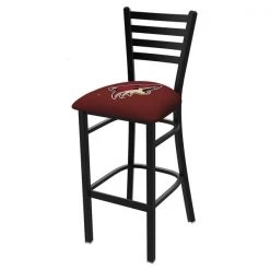 Holland Bar Stool Co. 30" Blk Wrinkle Arizona Coyotes Stationary Bar Stool, Ladder Back