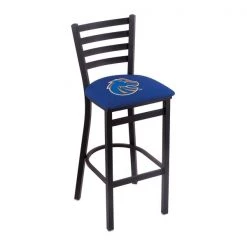 Holland Bar Stool Co. 30" Blk Wrinkle Boise State Stationary Bar Stool, Ladder Back