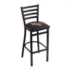 Holland Bar Stool Co. 30" Blk Wrinkle Central Florida Stationary Bar Stool, Ladder Back