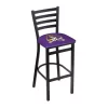 Holland Bar Stool Co. 30" Blk Wrinkle East Carolina Stationary Bar Stool, Ladder Back
