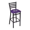 Holland Bar Stool Co. 30" Blk Wrinkle James Madison Stationary Bar Stool, Ladder Back