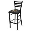Holland Bar Stool Co. 25" Blk Wrinkle Vegas Golden Knights Station Counter Stool, Ladder Back