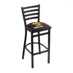 Holland Bar Stool Co. 30" Blk Wrinkle Missouri Western State Station Bar Stool, Ladder Back