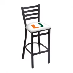 Holland Bar Stool Co. 30" Blk Wrinkle Miami (FL) Stationary Bar Stool, Ladder Back