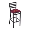 Holland Bar Stool Co. 30" Blk Wrinkle Minnesota Stationary Bar Stool, Ladder Back