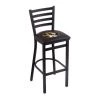 Holland Bar Stool Co. 30" Blk Wrinkle Missouri Stationary Bar Stool, Ladder Back