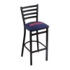 Holland Bar Stool Co. 30" Blk Wrinkle Ole' Miss Stationary Bar Stool, Ladder Back -Kitchen & Dining Furniture Sales Store Holland20Bar20Stool20Co L004MssppU