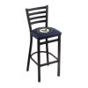 Holland Bar Stool Co. 30" Blk Wrinkle U.S. Navy Stationary Bar Stool, Ladder Back
