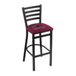 Holland Bar Stool Co. 30" Blk Wrinkle Southern Illinois Stationary Bar Stool, Ladder Back