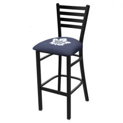 Holland Bar Stool Co. 30" Blk Wrinkle Toronto Maple Leafs Stationary Bar Stool, Ladder Back