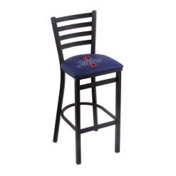 Holland Bar Stool Co. 30" Blk Wrinkle Tulsa Stationary Bar Stool, Ladder Back