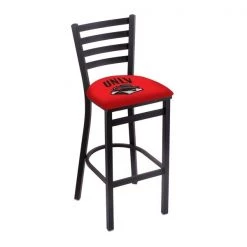 Holland Bar Stool Co. 30" Blk Wrinkle UNLV Stationary Bar Stool, Ladder Back