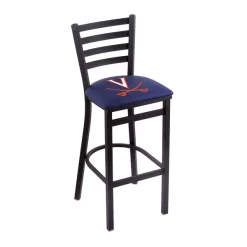 Holland Bar Stool Co. 30" Blk Wrinkle Virginia Stationary Bar Stool, Ladder Back