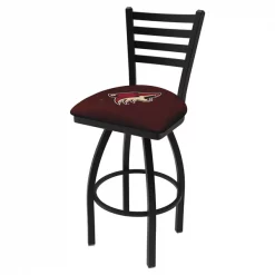 Holland Bar Stool Co. 30" Blk Wrinkle Arizona Coyotes Swivel Bar Stool, Ladder Back
