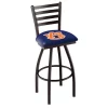 Holland Bar Stool Co. 25" Blk Wrinkle Auburn Swivel Bar Stool, Ladder Back