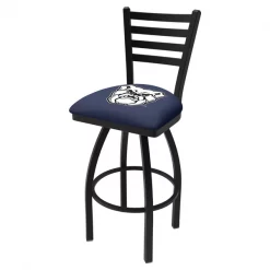 Holland Bar Stool Co. 25" Blk Wrinkle Butler Swivel Bar Stool, Ladder Back