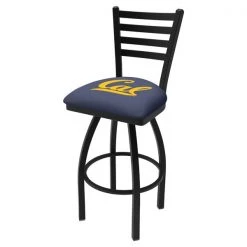 Holland Bar Stool Co. 30" Blk Wrinkle Cal Swivel Bar Stool, Ladder Back