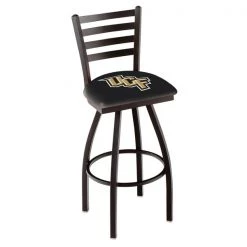 Holland Bar Stool Co. 25" Blk Wrinkle Central Florida Swivel Bar Stool, Ladder Back