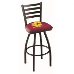 Holland Bar Stool Co. 25" Blk Wrinkle Central Michigan Swivel Bar Stool, Ladder Back