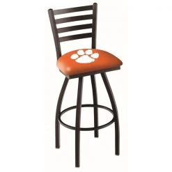 Holland Bar Stool Co. 30" Blk Wrinkle Clemson Swivel Bar Stool, Ladder Back