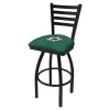 Holland Bar Stool Co. 30" Blk Wrinkle Dallas Stars Swivel Bar Stool, Ladder Back