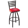 Holland Bar Stool Co. 25" Blk Wrinkle University of Dayton Swivel Bar Stool, Ladder Back