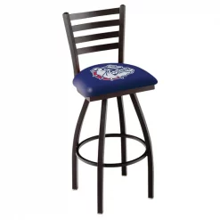 Holland Bar Stool Co. 30" Blk Wrinkle Gonzaga Swivel Bar Stool, Ladder Back