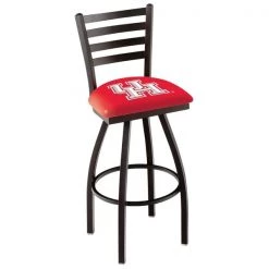 Holland Bar Stool Co. 30" Blk Wrinkle Houston Swivel Bar Stool, Ladder Back