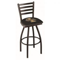 Holland Bar Stool Co. 25" Blk Wrinkle Idaho Swivel Bar Stool, Ladder Back