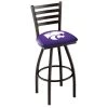Holland Bar Stool Co. 25" Blk Wrinkle Kansas State Swivel Bar Stool, Ladder Back -Kitchen & Dining Furniture Sales Store Holland20Bar20Stool20Co L014KnsasS