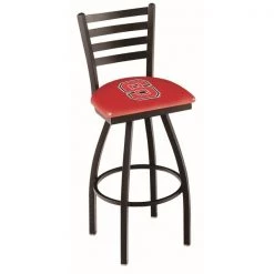 Holland Bar Stool Co. 30" Blk Wrinkle North Carolina State Swivel Bar Stool, Ladder Back