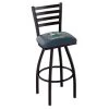 Holland Bar Stool Co. 30" Blk Wrinkle Notre Dame Leprechaun Swivel Bar Stool, Ladder Back