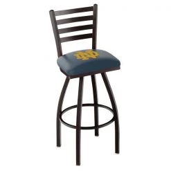 Holland Bar Stool Co. 30" Blk Wrinkle Notre Dame (ND) Swivel Bar Stool, Ladder Back