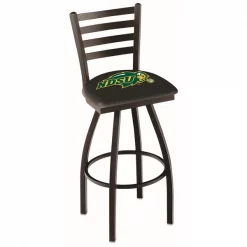 Holland Bar Stool Co. 30" Blk Wrinkle North Dakota State Swivel Bar Stool, Ladder Back
