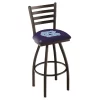 Holland Bar Stool Co. 25" Blk Wrinkle North Carolina Swivel Bar Stool, Ladder Back